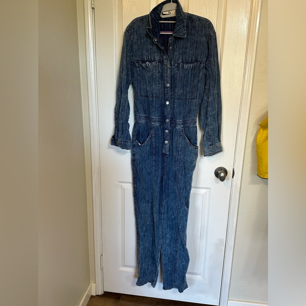 Free people denim jumpsuit size small
